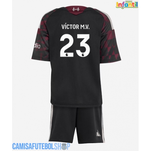 Camisa de time de futebol Liverpool Victor Munoz #23 Replicas 3º Equipamento Infantil 2026-27 Manga Curta (+ Calças curtas)
